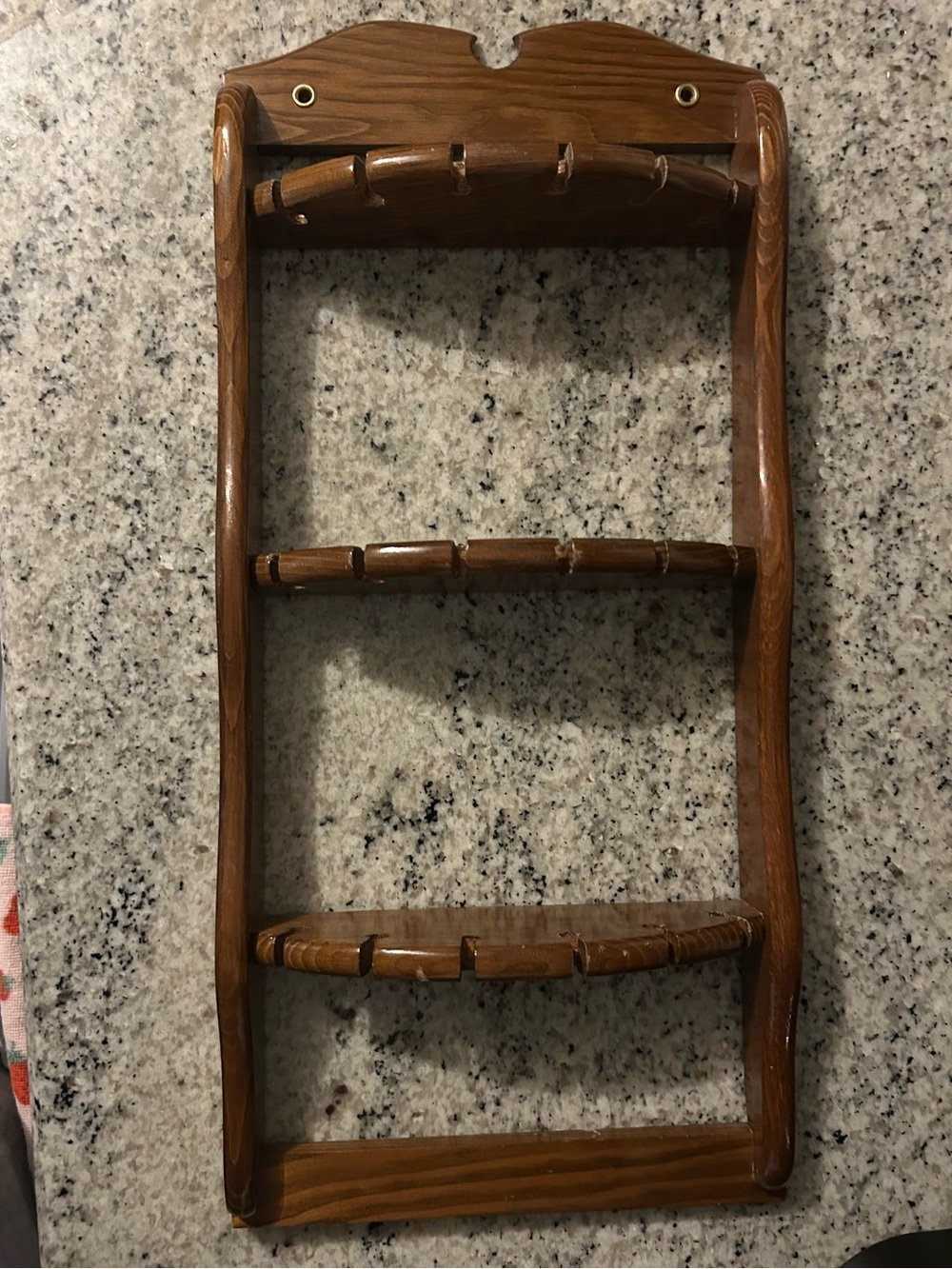 3 Tier wooden Wall Shelf Rack for Spoons - Brown